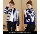 Women Blue Strip Style Jacket